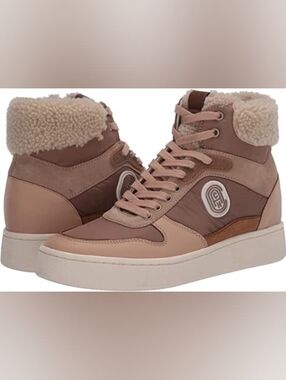 Coach C220 High Top Sneakers in Mushroom/Oat